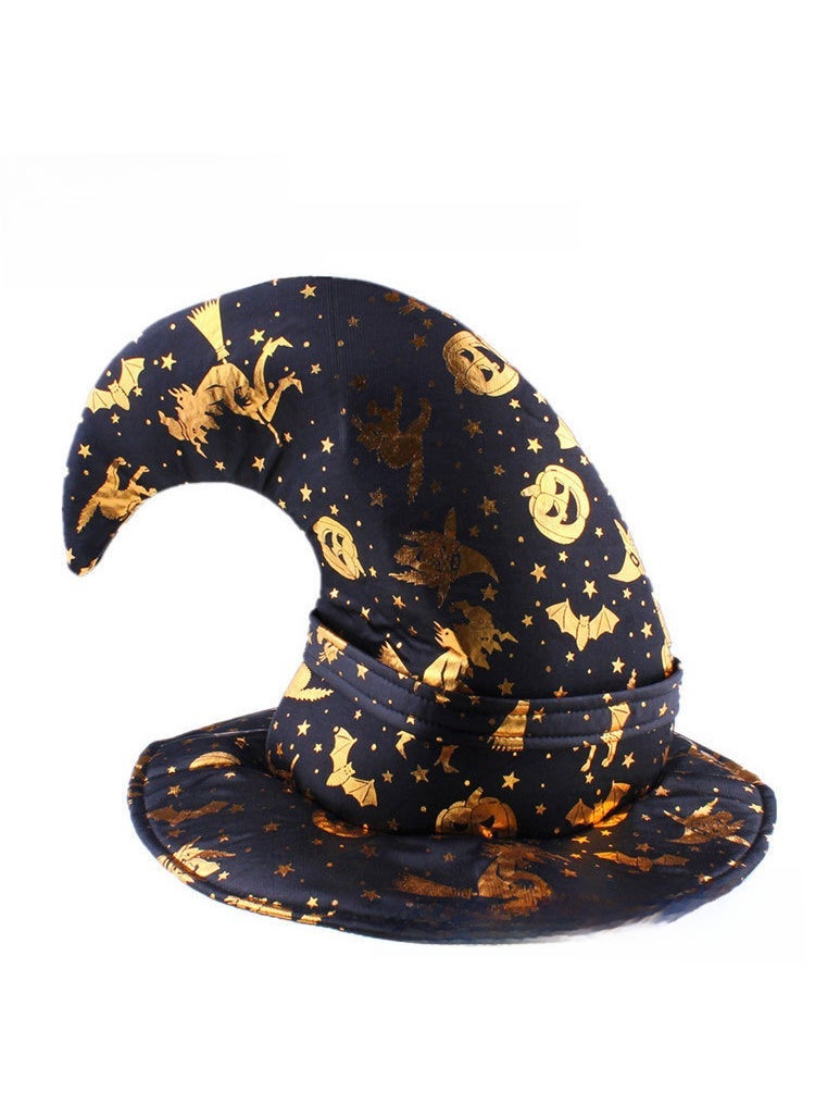 Loquat 1 x 5 pcs  Party Witch Hat with Pumpkin Print Corner witch hat 1