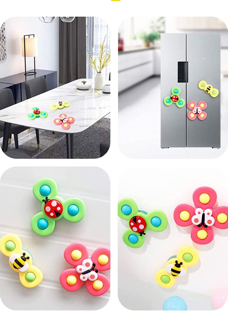 3pcs Suction Cup Fidget Spinner Toy For Baby Toddler Kids