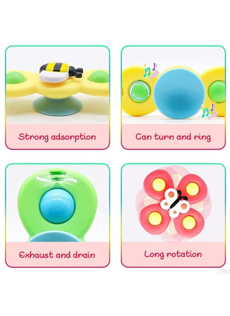 ESSEN 3pcs Suction Cup Fidget Spinner Toy For Baby Toddler Kids  - Image 3