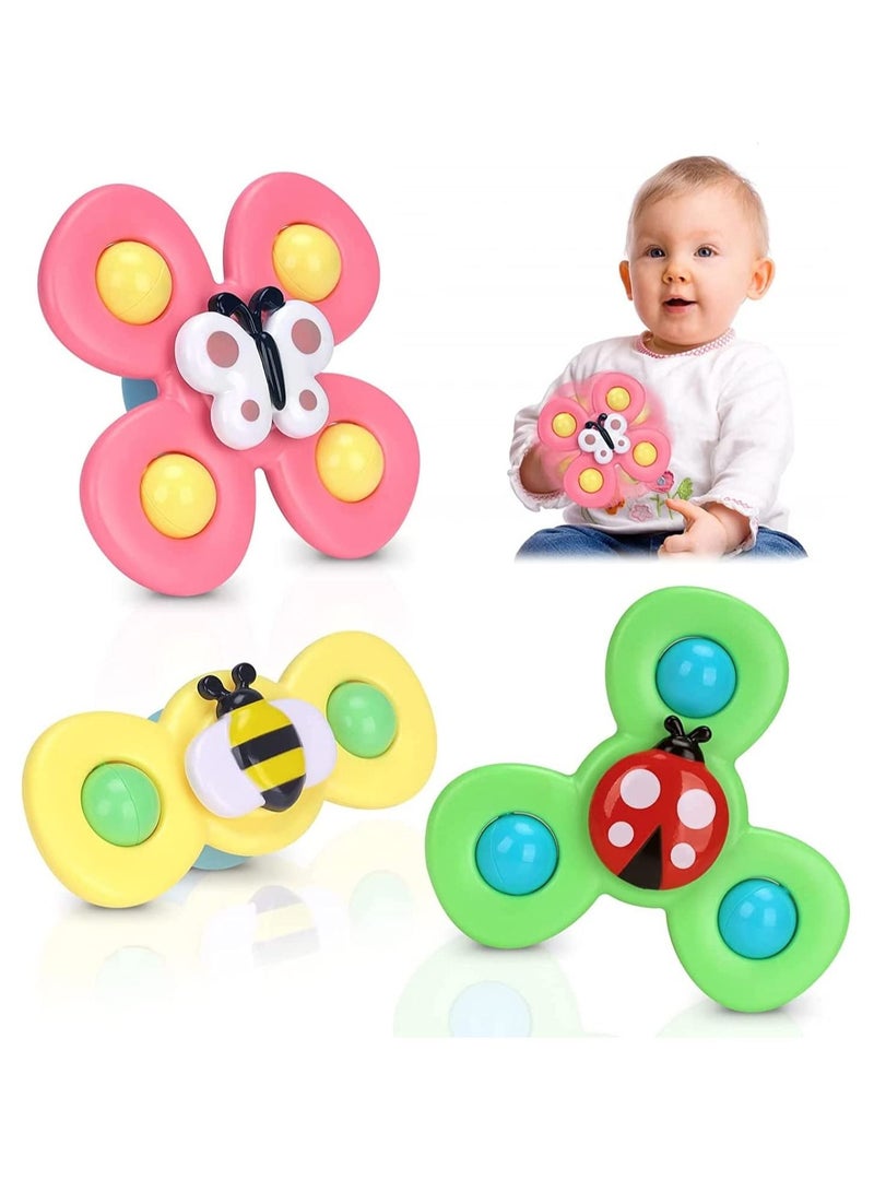 3pcs Suction Cup Fidget Spinner Toy For Baby Toddler Kids