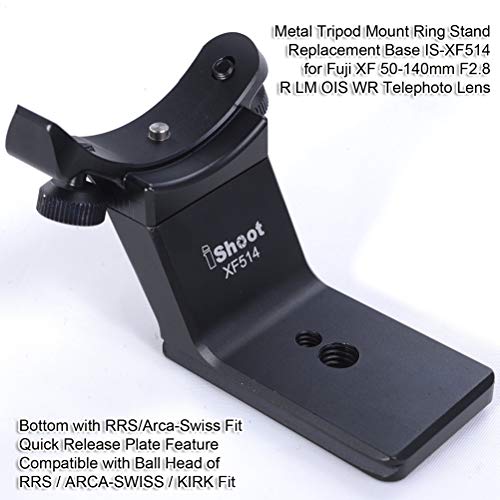 iShoot Metal Tripod Mount Ring Camera Lens Replacement Foot Lens Collar Base Support Adapter Stand for Fuji XF 50-140mm F2.8 R LM OIS WR Telephoto Lens with Arca-Swiss Type Quick Release Plate - Image 3