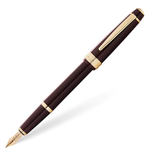 Cross Bailey Light Refillable Fountain Presented in a Everyday Gift Box - Medium Point, Black Ink, Polished Burgundy - Image 1