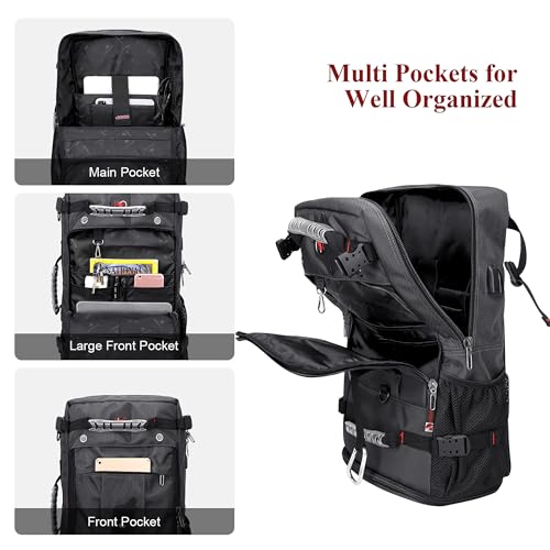 WITZMAN Travel Backpack for Men Convertible Duffle Luggage Bag fit 18 Inch Laptop Carry On Bags for Airplane (B681 Silvery Grey New) - Image 3