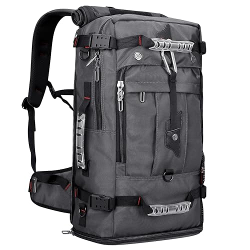 WITZMAN Travel Backpack for Men Convertible Duffle Luggage Bag fit 18 Inch Laptop Carry On Bags for Airplane (B681 Silvery Grey New) - Image 1