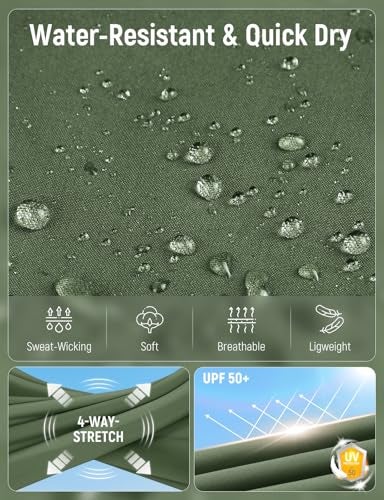 Baleaf بنطلون بلييف النسائي للمشي الصغير خفيف الوزن سريع الجفاف مقاوم للماء بنطلون شحن 27 بوصة للقياس لجميع الفصول باللون الأخضر العسكري مقاس M - Image 4