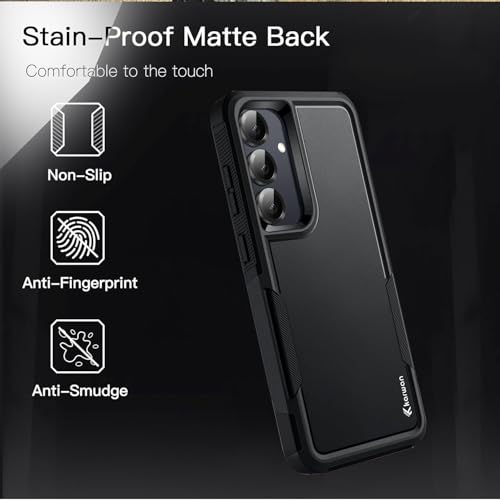 KARWAN Shockproof Back Case Cover Compatible with Samsung Galaxy A35/ A55, Heavy Duty Case with 360 Degree Camera Protection, Dual Layer Rugged Bumper Protection Cover with Matte Finish (Black) - Image 3