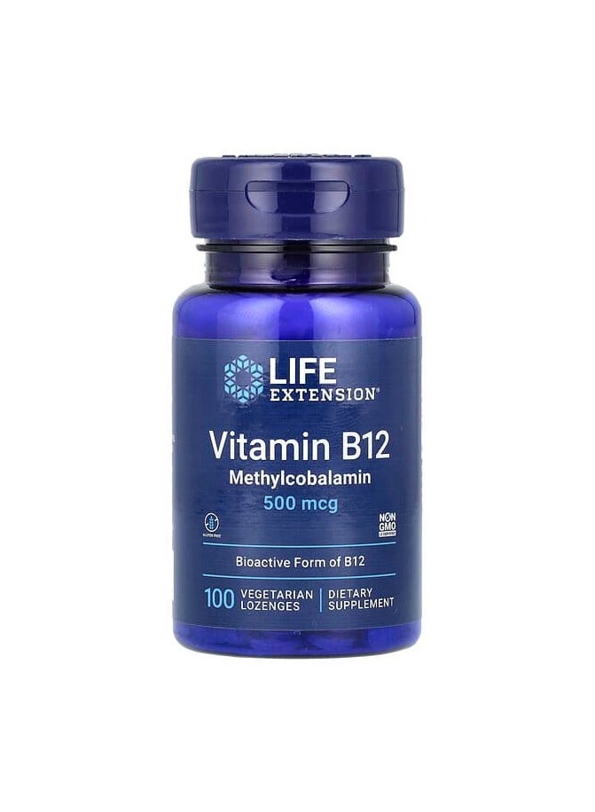 فيتامين ب12، ميثيل كوبالامين، 500 ميكروغرام، 100 معينات نباتية