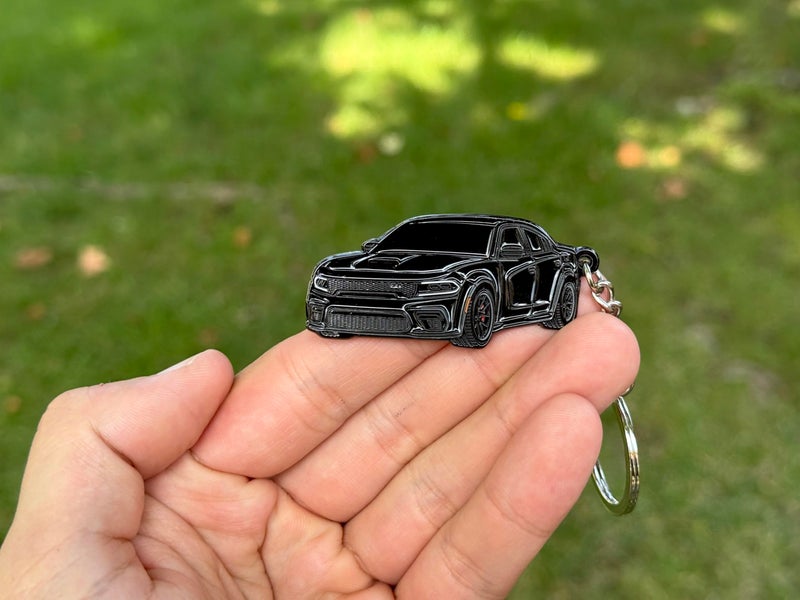 FOUR WHEEL BEAST DODGE Charger Keychain - Officially Licensed - Accessories SRT Toy Car Metal Cool Car Key Chain Gift (Black) - Image 3