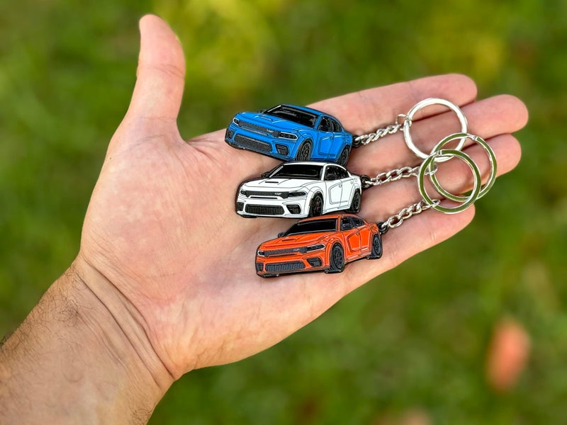 FOUR WHEEL BEAST DODGE Charger Keychain - Officially Licensed - Accessories SRT Toy Car Metal Cool Car Key Chain Gift (Black) - Image 4