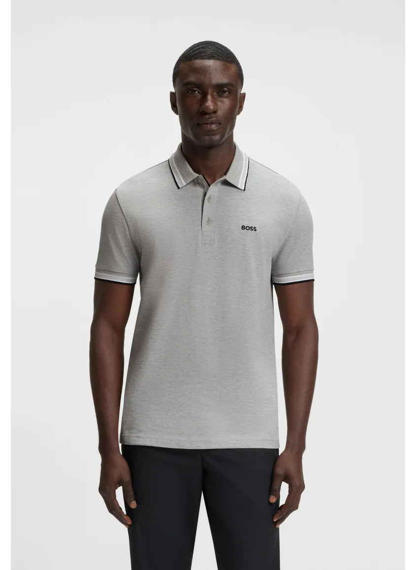 BOSS Paddy polo shirt in cotton piqué with logo undercollar