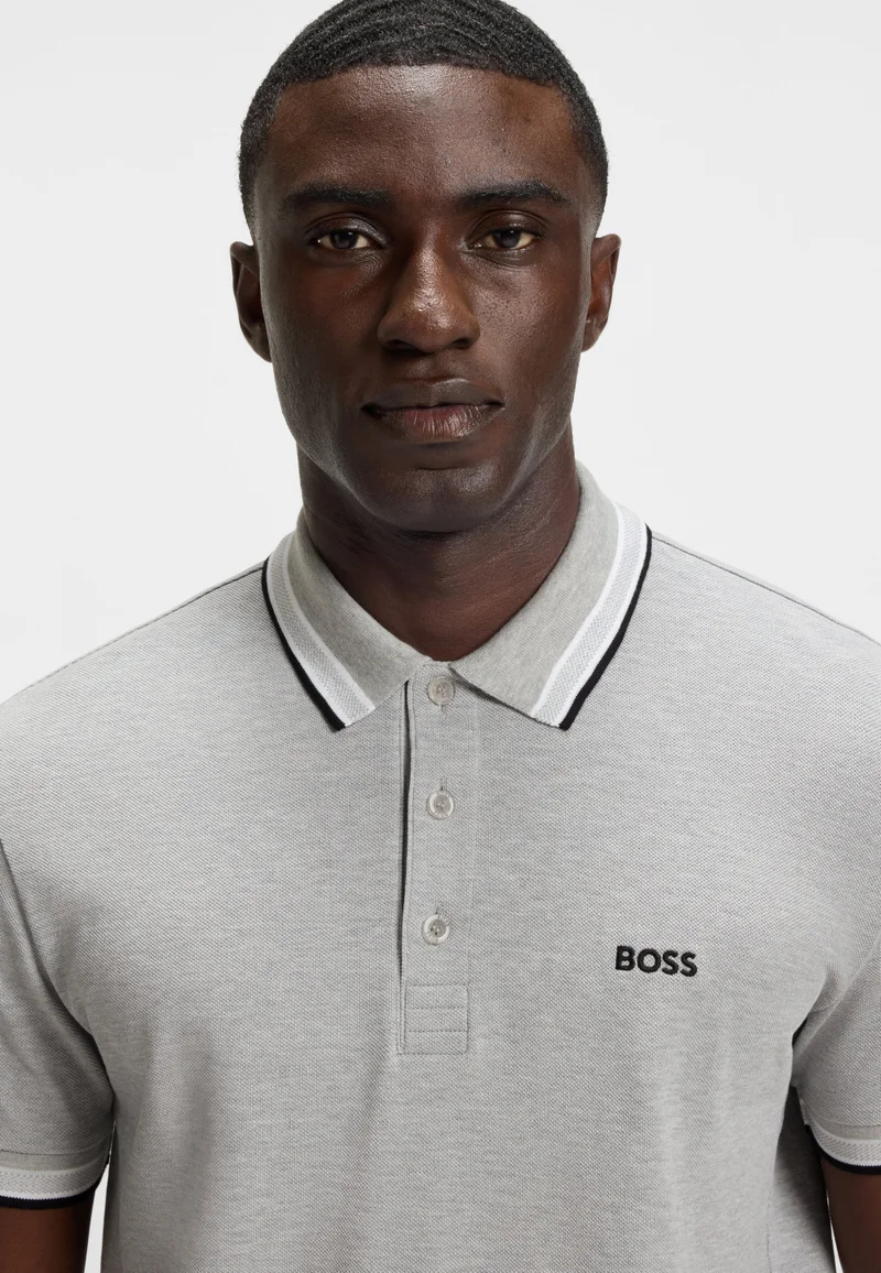 BOSS Paddy polo shirt in cotton piqué with logo undercollar