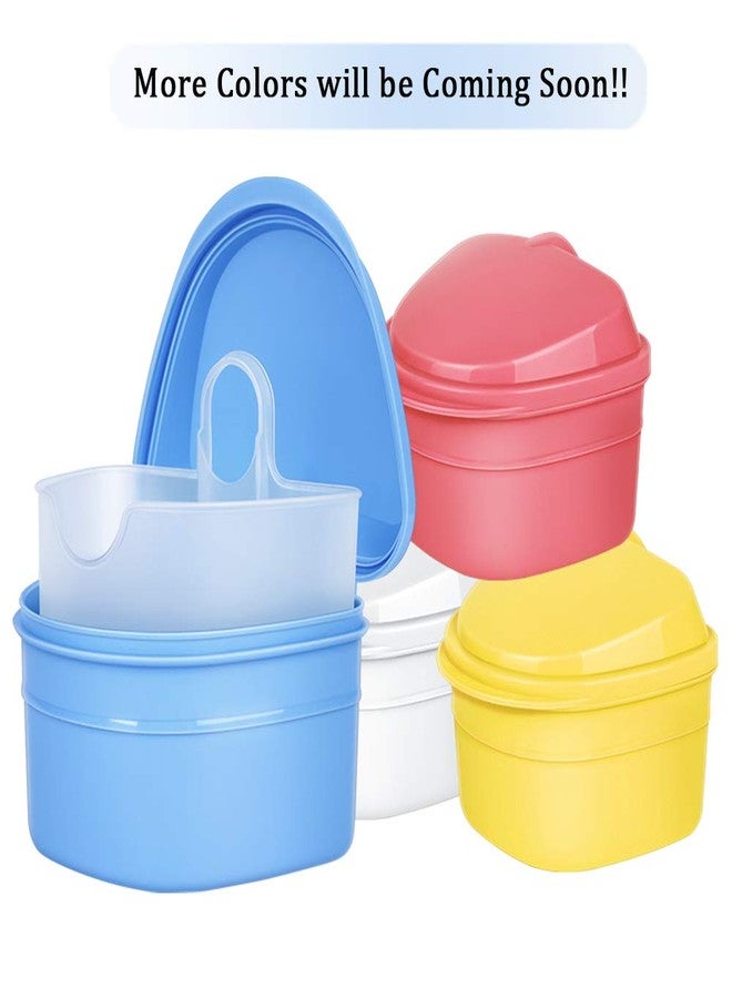 THINKPRICE Denture Bath Box Cup, Complete Clean Care for Dentures, Clear Braces, Mouth Guard, Night Guard & Retainers, Traveling (Navy Blue & Blue) - Image 5