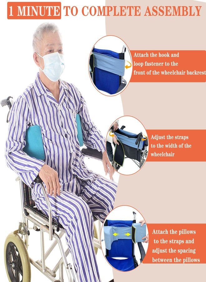 AUSTYLCO Wheelchair Lateral Support Cushion, Blue, Modern Style, Pillow Back, Flannel Material, Adjustable Size, Indoor Use - Image 2
