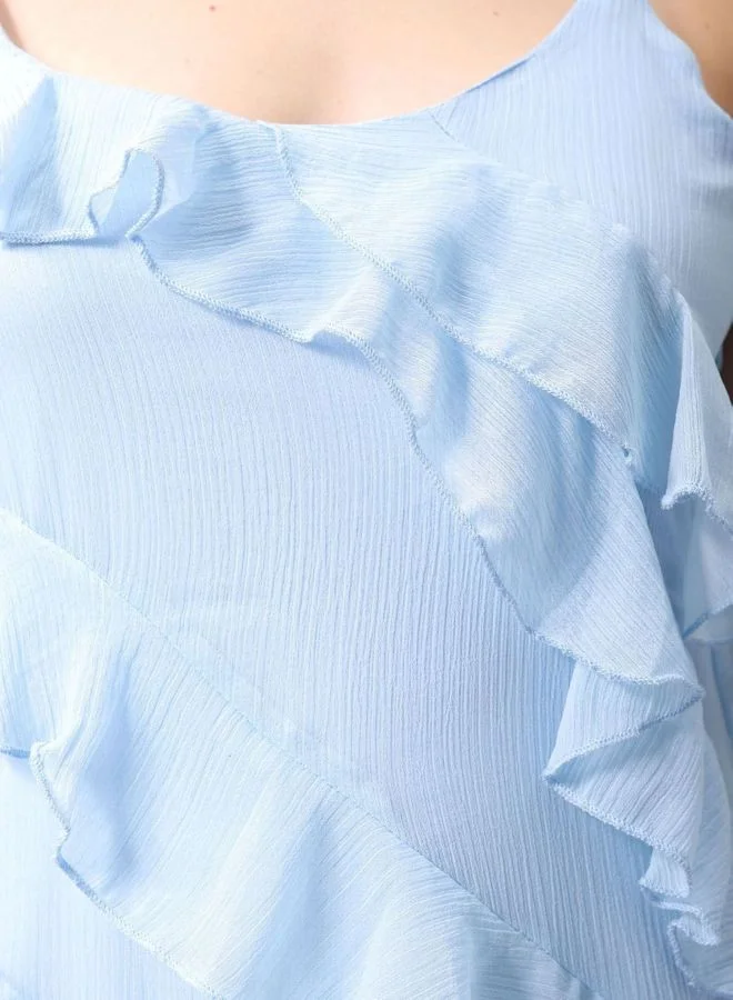 Freehand  Women Fit and Flared Solid Scoop Neck Sleeveless Slip Dress for Women | Best Price UAE