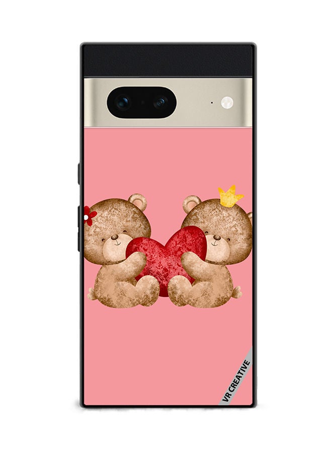 VR CREATIVE Protective Case Cover For Google Pixel 7 Bear Love Design Multicolour - Image 1