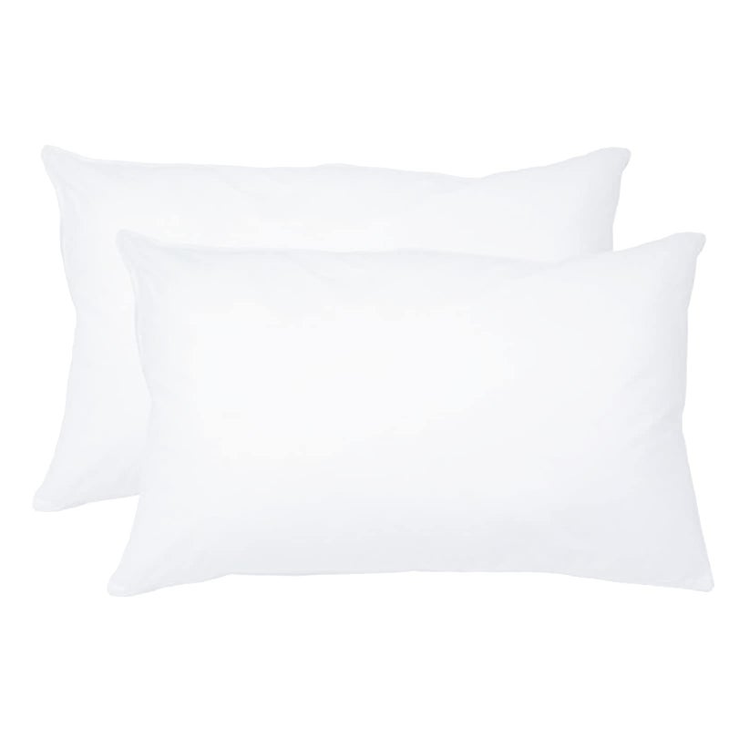 EDS NEW PAIR of PLAIN PILLOWCASES Poly Cotton Luxury Bedroom  2 x Pillow Case 2 x Pillow Case Standard Size White