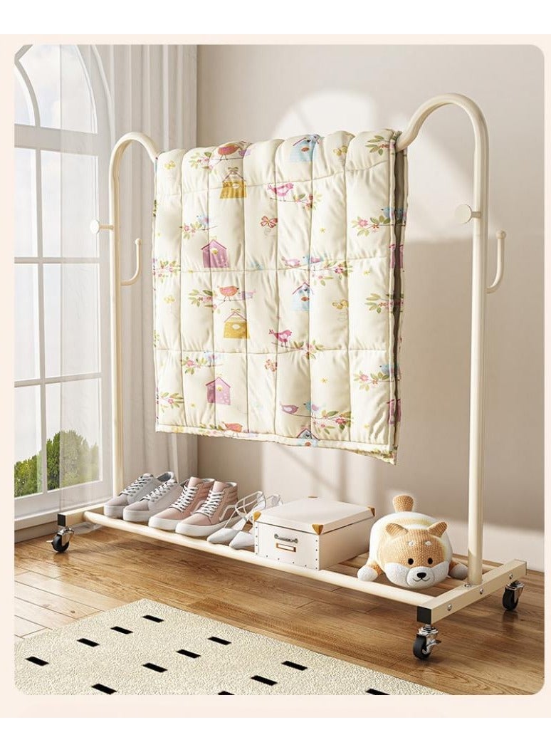 AIWANTO Metal Clothes Rack with Wheels 150×150×40cm – Heavy-Duty Garment Stand with Shelf & Hooks for Bedroom or Laundry - Image 5