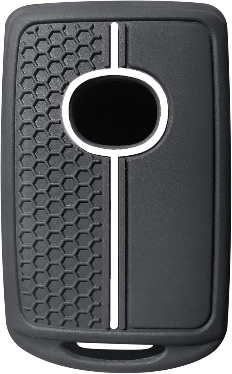 7Cylinder Silicone 3 Button Key Fob Cover Compatible with Mazda - 2 Pcs Cushiony Anti Dust Fob Cover (Black & White) - Image 1