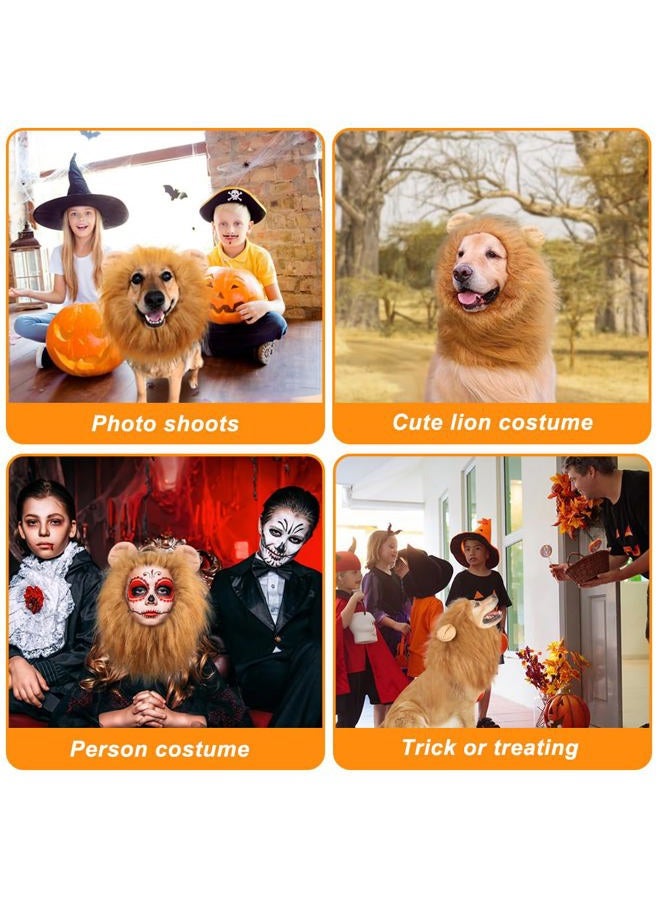 Vivifying Lion Mane Costume, Adjustable Pet Lion Mane Wig with Ears for Medium and Large Dog - Image 4