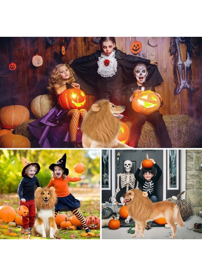 Vivifying Lion Mane Costume, Adjustable Pet Lion Mane Wig with Ears for Medium and Large Dog - Image 5