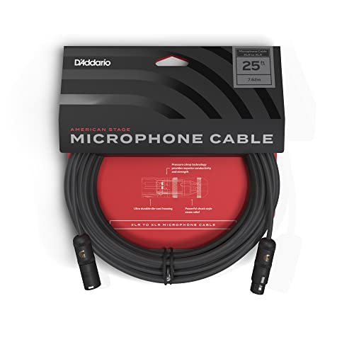 Planet Waves كابل ميكروفون د'أداريوا - كابل XLR - درع نحاسي مضفر - نقل إشارة مثالي - المسرح الأمريكي - 25 قدم/7.62 متر - عبوة واحدة - Image 3