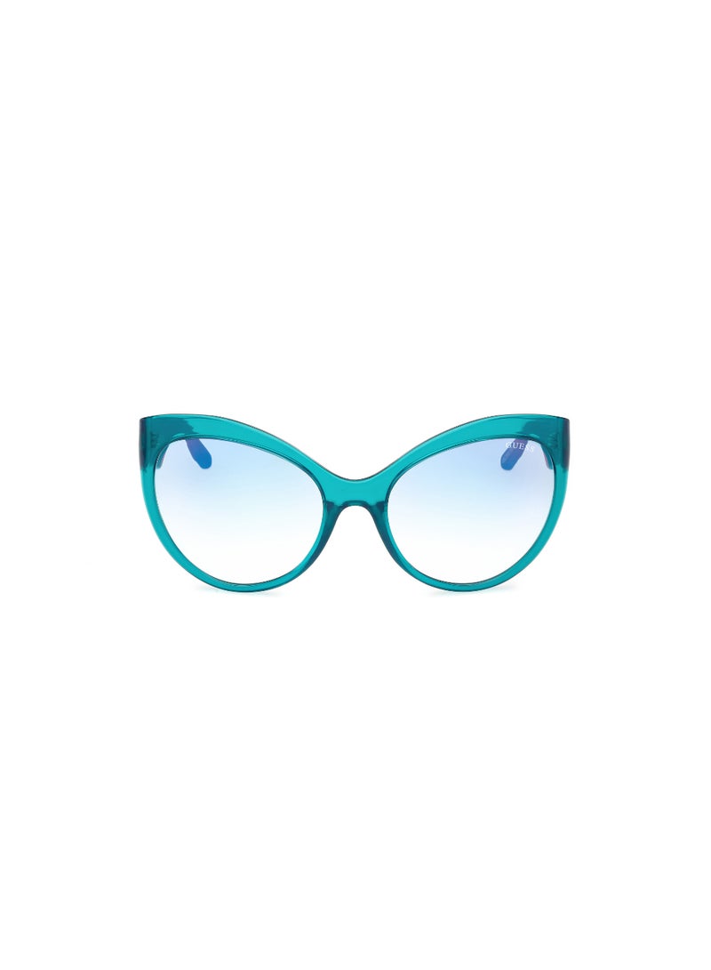 GUESS Women's Mirrored Butterfly Shape Plastic Sunglasses GU0013087X61 - Lens Size: 61 Mm - Shiny Turquoise - Image 2