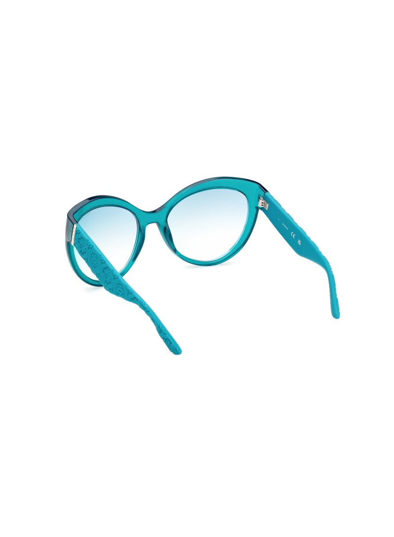 GUESS Women's Mirrored Butterfly Shape Plastic Sunglasses GU0013087X61 - Lens Size: 61 Mm - Shiny Turquoise - Image 5