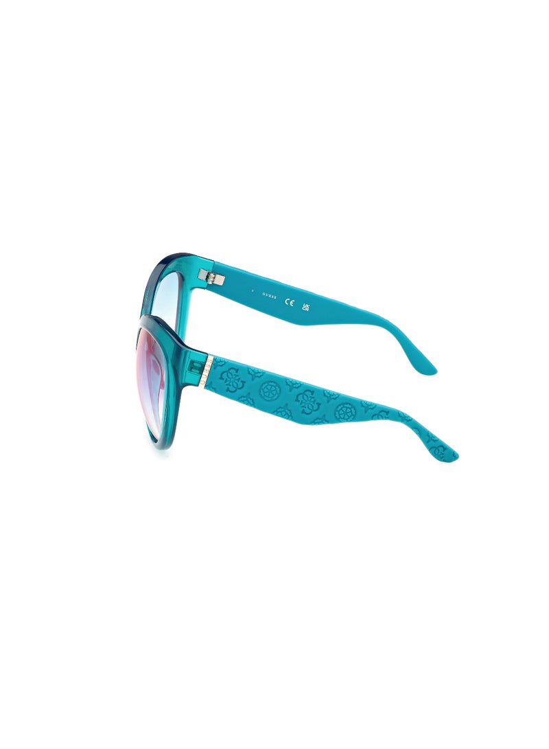 GUESS Women's Mirrored Butterfly Shape Plastic Sunglasses GU0013087X61 - Lens Size: 61 Mm - Shiny Turquoise - Image 4