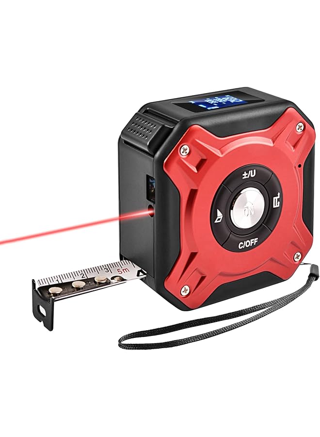 erorex 3 In 1 Laser Tape Measure Digital Ranger Finder 16Ft Measuring Tape 131Ft Multi Function Laser Measure Distance Area Volume Pythagorean Unit Switching Data Storage - Image 1