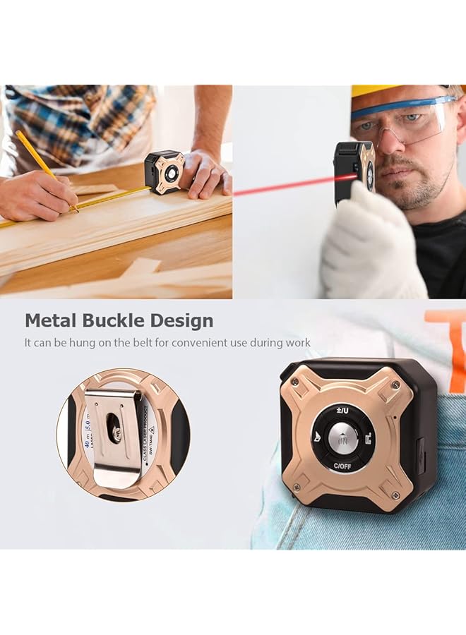 erorex 3 In 1 Laser Tape Measure Digital Ranger Finder 16Ft Measuring Tape 131Ft Multi Function Laser Measure Distance Area Volume Pythagorean Unit Switching Data Storage - Image 4