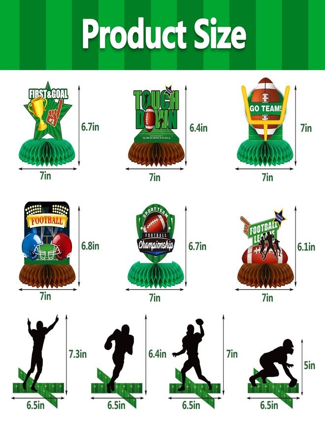 WEEPA 14 Pcs Football Party Decorations Football Honeycomb Table Centerpiece Football Party Favors for Sports Theme Party Decorations - Image 2