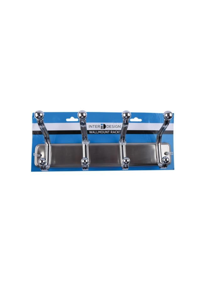 InterDesign York Lyra Durable Wall Mount Storage Hook Rack Chrome 54170  - Image 1