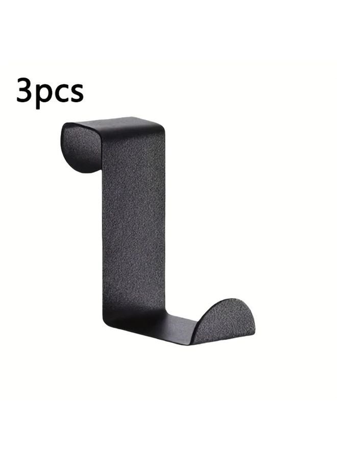 3 قطع من خطاطيف Z الأسود غير اللامع للمطبخ، طاولة بجانب السرير، باب قابل للطي، سهل التركيب - Image 1