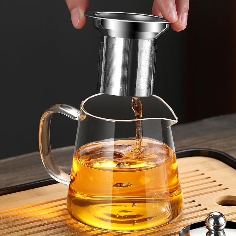 Eworld Glass Teapot Set with 950ml Kettle & 4 Cups, Stovetop & Microwave Safe with Infuser - Image 4