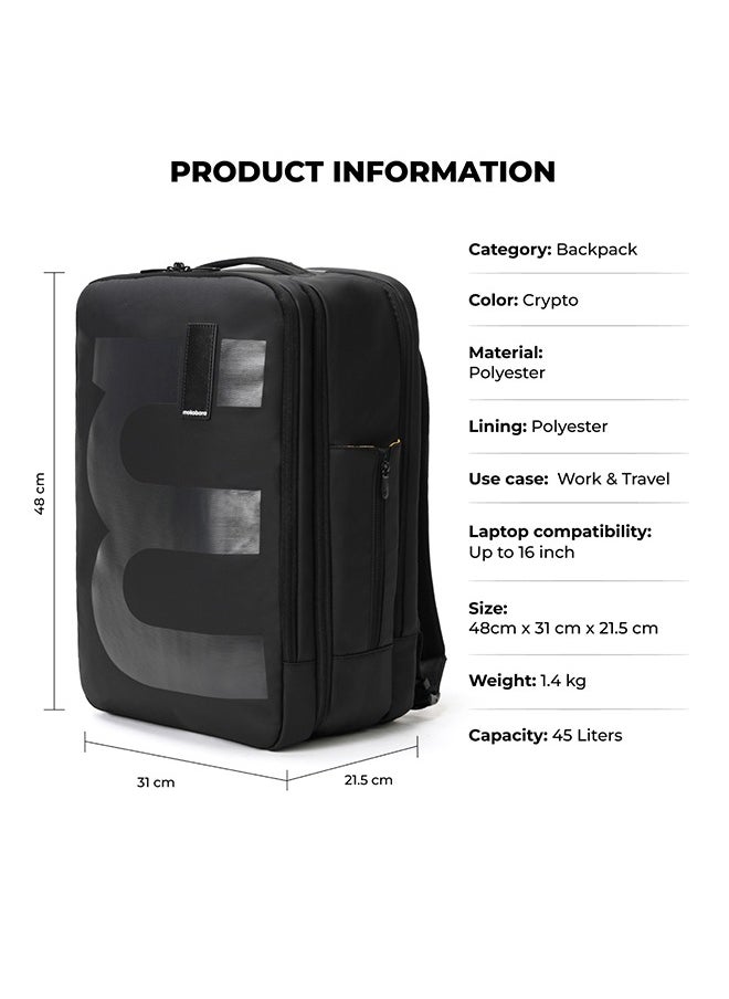 Mokobara MOKOBARA The EM Travel Backpack 45L Premium 16" Unisex Multipurpose Backpack (Black)  - Image 2
