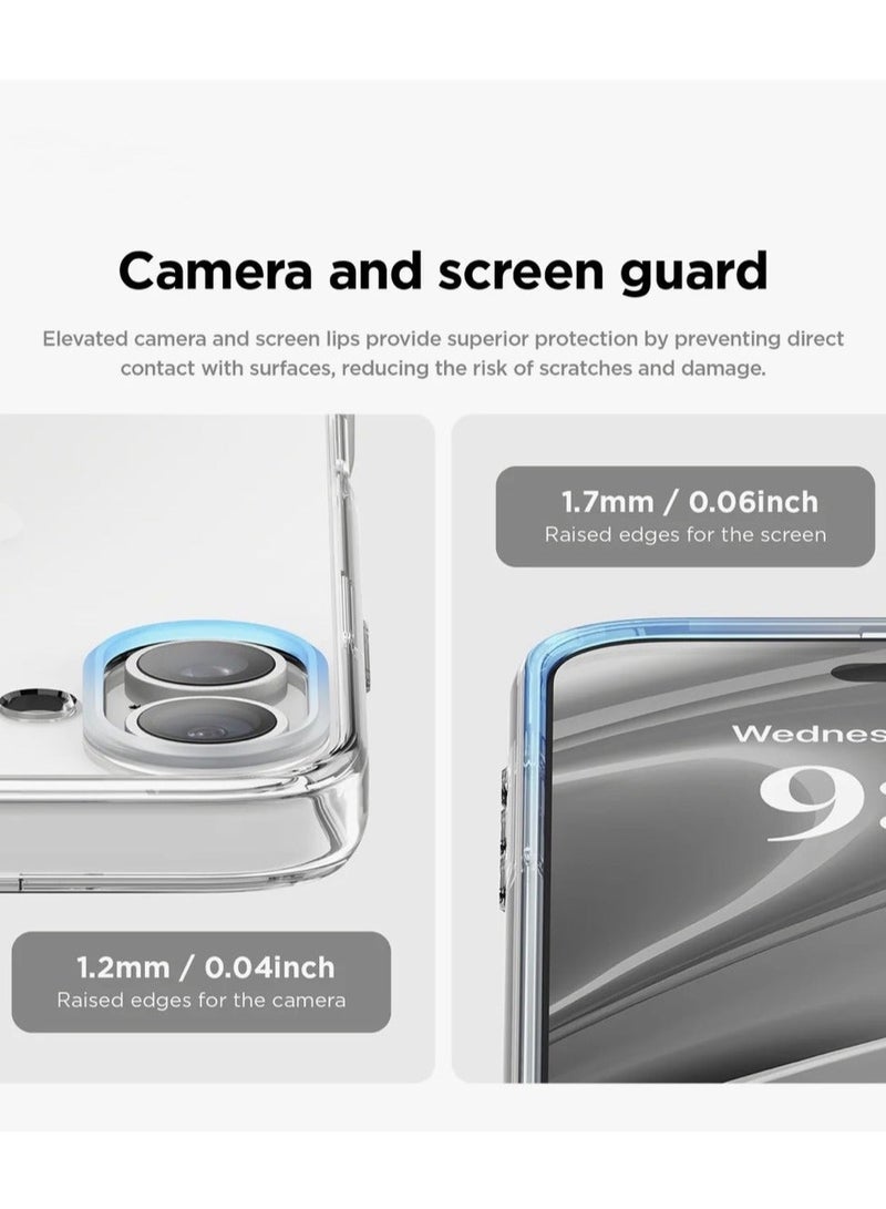 Crystal Clear Transparent Phone Case for iPhone 16 Plus – Slim Ulta Thin Hard TPU Shockproof Cover, Anti-Yellowing Crystal Clear Protective Back Case with Camera Protection - Image 3