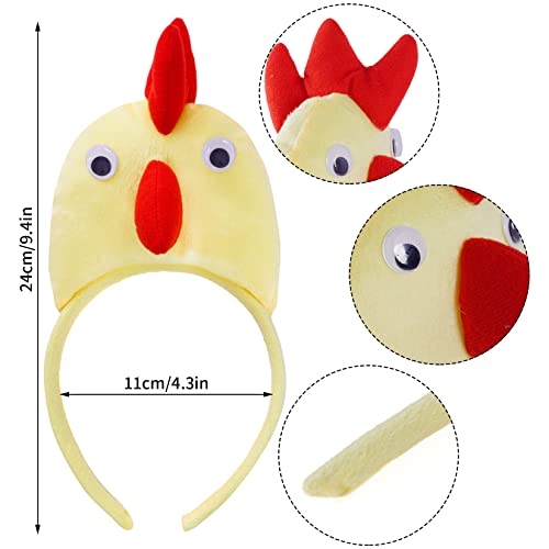 Jmkcoz Chicken 3D Animal Costume 3D Chick Headband Bowtie Tail Tutu Set for Halloween Christmas Cosplay Party - Image 2