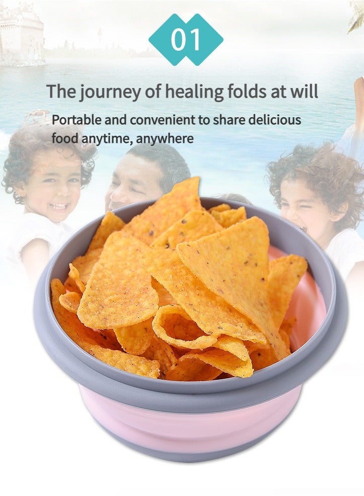 3Pcs Folding Bowl Portable Tableware Telescopic Outdoor Compression Travel Tourism Picnic Supplies Baby Picnic Anti-fall Lunch Box  - Image 5