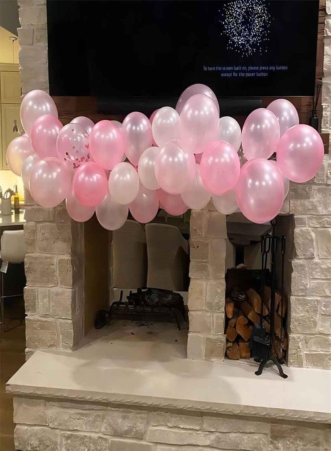 DUILE 60pc Light Pink Balloons Metallic Pink Balloon Pink Latex Ballons and Pear White Balloons for Birthday Baby Shower Princess Party Decorations - Image 4
