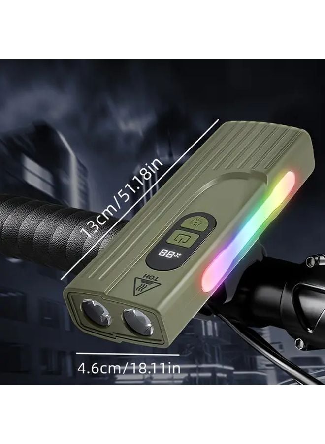 Green Hands Free LED Flashlight 1800mAh Rechargeable Super Bright For Bicycle Camping - Image 4