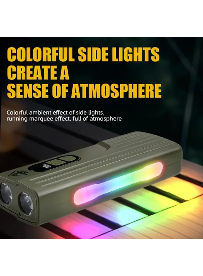 Green Hands Free LED Flashlight 1800mAh Rechargeable Super Bright For Bicycle Camping - Image 5