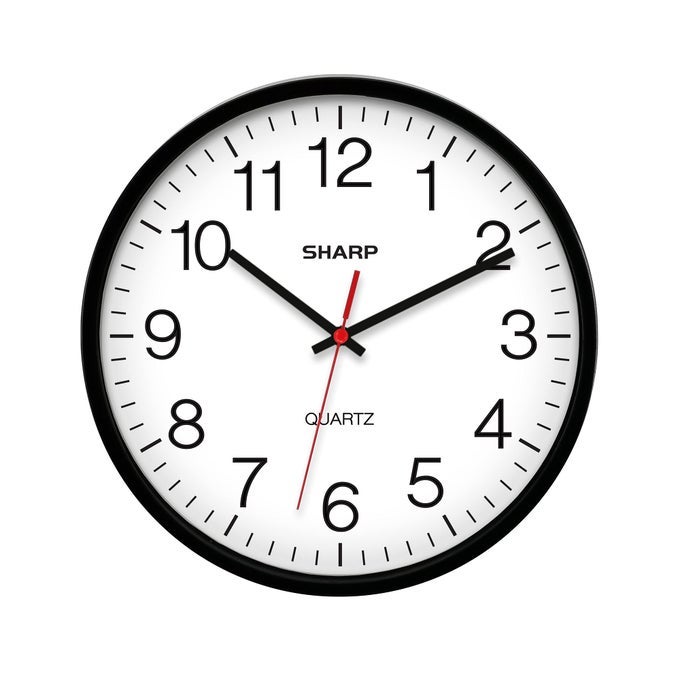 WALL CLOCK SILENT NON TICKING 10 INCH QUALITY QUARTZ BATTERY OPERATED ROUND EASY TO READ HOMEKITCHENOFFICECLASSROOMSCHOOL CLOCKS SWEEP MOVEMENTBLACK