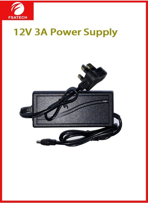 12V 3A 36W AC to DC Adapter Power Supply Converter AC 100V ~ 240V to DC 12V 3amp Transformer with 5.5x2.1mm DC Output Jack for 5050 3528 LED Strip Module Light, CCTV Camera System，Router