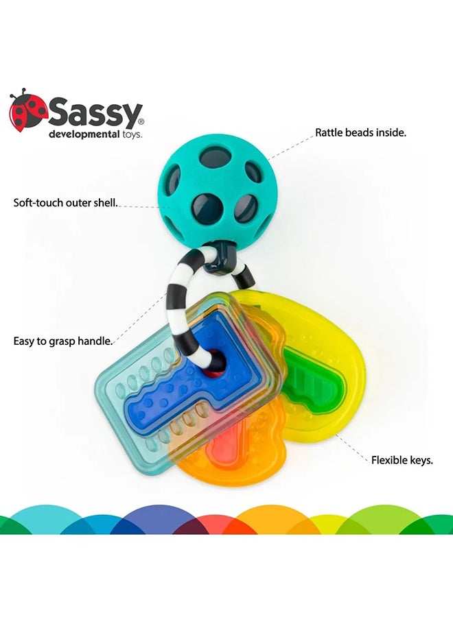 Sassy Drive N Drool Keys Rattle Teether - Multicolour - Image 2
