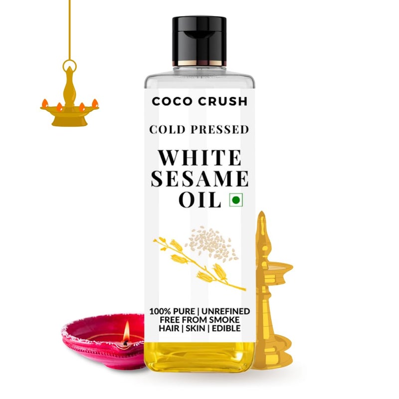 Coco Crush Til Sesame Oil for Festive Pooja Deepam Diya Lighting 100 Pure Natural ColdPressed For Peace Prosperity 100ML - Image 1