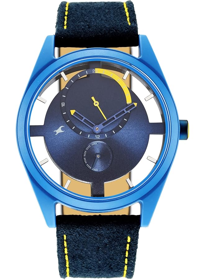 فاستراك ساعة ريفيب للرجال أنالوج بمينا أزرق وسوار أزرق 3256Pf01 - Image 1