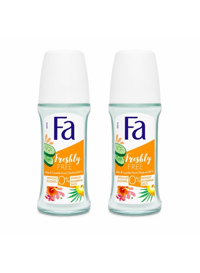 Fa Roll On Deodorant 50ml with Cucumber and Melon for Women- Pack of 2 - Image 1