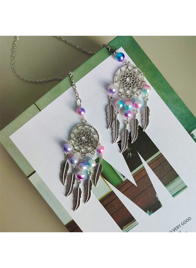 Depend Lucky Dream Catchers Car Interior Rearview Pendant, Feather Dreamcatcher Car Attract Handmade Metal Chain Dream Catcher Pendant with Pearls for Hanging Decoration - Image 4
