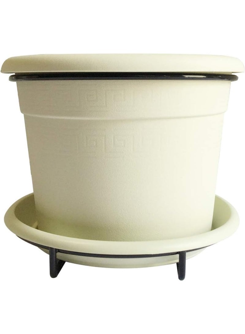 أيدل وعاء زهور معلق مثالي 20 سم - معلق إترسكو - وعاء بلاستيكي سعة 3.2 لتر مع خطاف للبلكونة والحديقة والنباتات الداخلية والخارجية - سلة معلقة زخرفية متينة - مصنوعة في إيطاليا - من إنتاج إيديل - Image 5