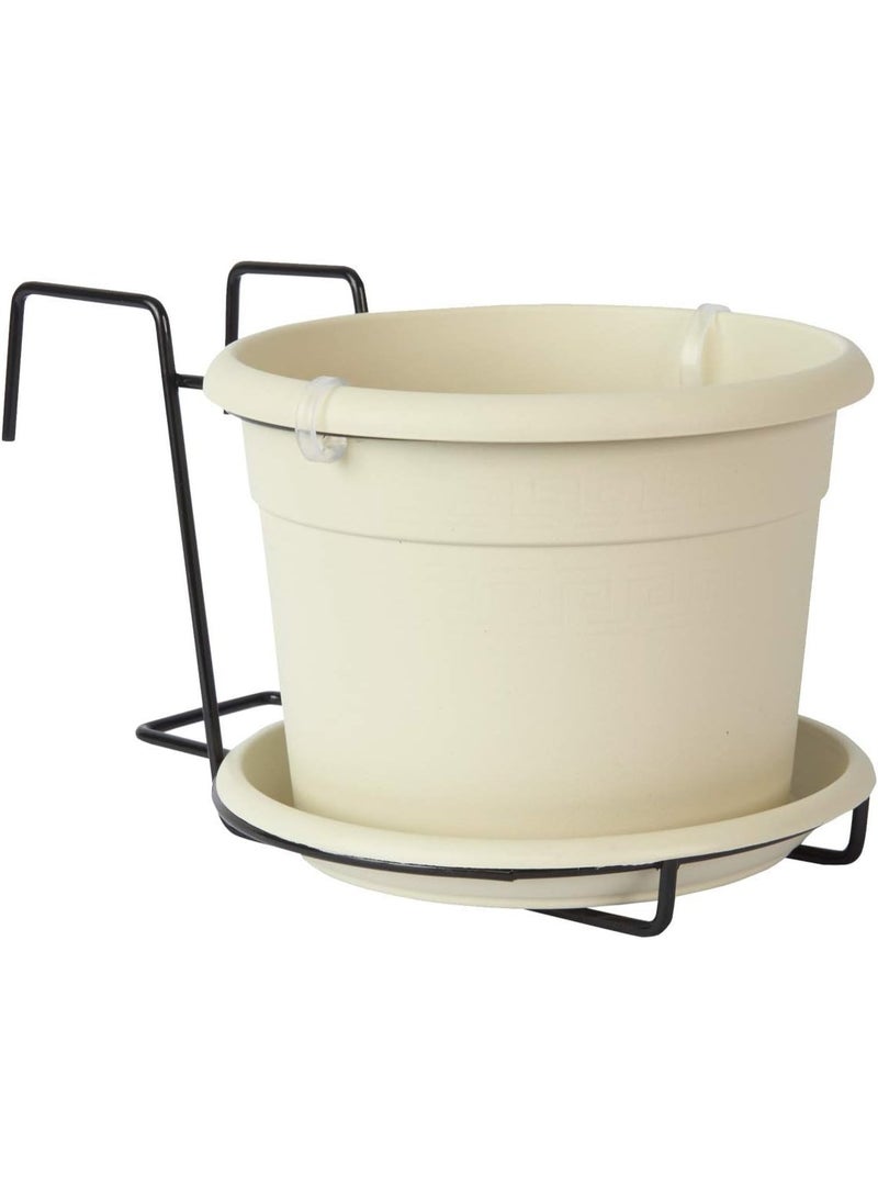 أيدل وعاء زهور معلق مثالي 20 سم - معلق إترسكو - وعاء بلاستيكي سعة 3.2 لتر مع خطاف للبلكونة والحديقة والنباتات الداخلية والخارجية - سلة معلقة زخرفية متينة - مصنوعة في إيطاليا - من إنتاج إيديل - Image 1